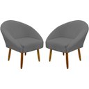 Ver imagem 1 de Kit 2 Poltronas Decorativa para Sala Recepção Manicure Consultório Stella Suede