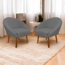 Ver imagem 2 de Kit 2 Poltronas Decorativa para Sala Recepção Manicure Consultório Stella Suede