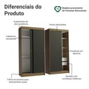 Ver mais imagens de Conjunto 2 Guarda Roupas 4 Portas de Correr MDP Rustic-Preto Madesa 218cm