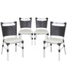 4 Cadeiras Panero Alumínio Fibra Assento Estofado Preto/Branco - 1