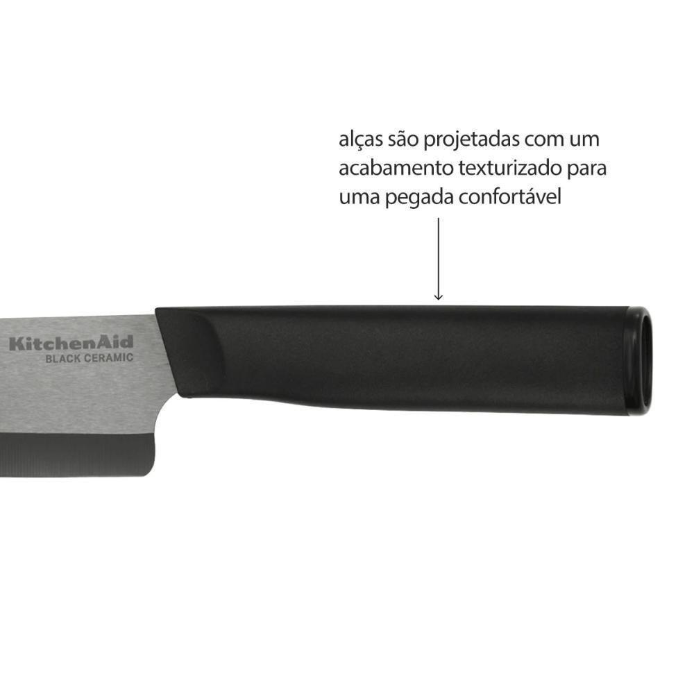 Faca Chef Preta Cerâmica com Capa Protetora 8 Kitchenaid - 2