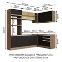 Ver imagem 4 de Armário de Cozinha Completa de Canto 399cm Rustic Preto Glamy Madesa 02
