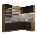 Ver imagem 3 de Armário de Cozinha Completa de Canto 399cm Rustic Preto Glamy Madesa 02
