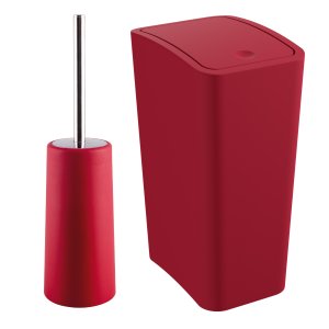 Lixeira 8l com Tampa Click Retangular + Escova Sanitária com Suporte para Banheiro | Astra