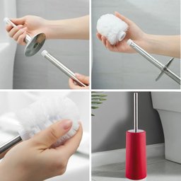 Lixeira 8l com Tampa Click Retangular + Escova Sanitária com Suporte para Banheiro | Astra - 4