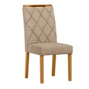 Ver imagem 2 de Conjunto com 2 Cadeiras de Jantar Estofada Sarah Ypê/linho Areia Ln05 - New Ceval 13056/380