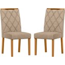 Ver imagem 1 de Conjunto com 2 Cadeiras de Jantar Estofada Sarah Ypê/linho Areia Ln05 - New Ceval 13056/380