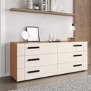 Ver imagem 1 de Cômoda com 6 Gavetas 150cm 240839 Linha Lisboa Politorno Móveis