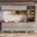 Ver imagem 2 de Cozinha Completa Proença 7 Portas 7 Gavetas com Vidro Dp2705rf Nogueira/nude Prime Tx - Demóbile