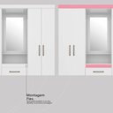 Ver imagem 4 de Guarda Roupa Casal 4 Portas com Espelho e 3 Gavetas Colombo - Branco/rosa/branco