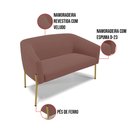 Ver imagem 5 de Sofá Namoradeira e 2 Poltronas Pé de Ferro Dourado Stella Veludo D03 - D'Rossi Rose