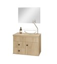 Ver imagem 2 de Kit Armário MDF para Banheiro Completo Luna 60 com Espelho e Cuba vidro:Nature