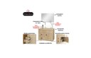 Ver mais imagens de Kit Armário MDF para Banheiro Completo Luna 60 com Espelho e Cuba vidro:Nature