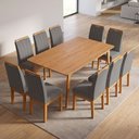 Ver imagem 3 de Conjunto Mesa 160x90 com 10 Cadeiras Blend Pés Madeira Maciça Sala Grande Premium - Cinza Escuro