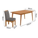 Ver imagem 2 de Conjunto Mesa 160x90 com 10 Cadeiras Blend Pés Madeira Maciça Sala Grande Premium - Cinza Escuro