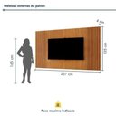 Ver imagem 4 de Conjunto Painel + Rack Vertex 237cm MDF Naturalle Mavaular