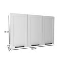 Ver imagem 4 de Armário Aéreo Cozinha 120 cm Grazi 3 Portas 2 Prateleiras Branco - Tecno Mobili