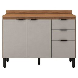 Balcão Firenze 120cm 3 Portas e 2 Gavetas com Tampo 93241 Demóbile - 1