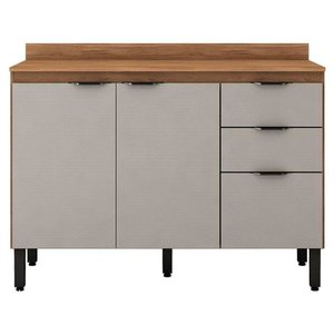 Balcão Firenze 120cm 3 Portas e 2 Gavetas com Tampo 93241 Demóbile