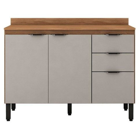 Balcão Firenze 120cm 3 Portas e 2 Gavetas com Tampo 93241 Demóbile