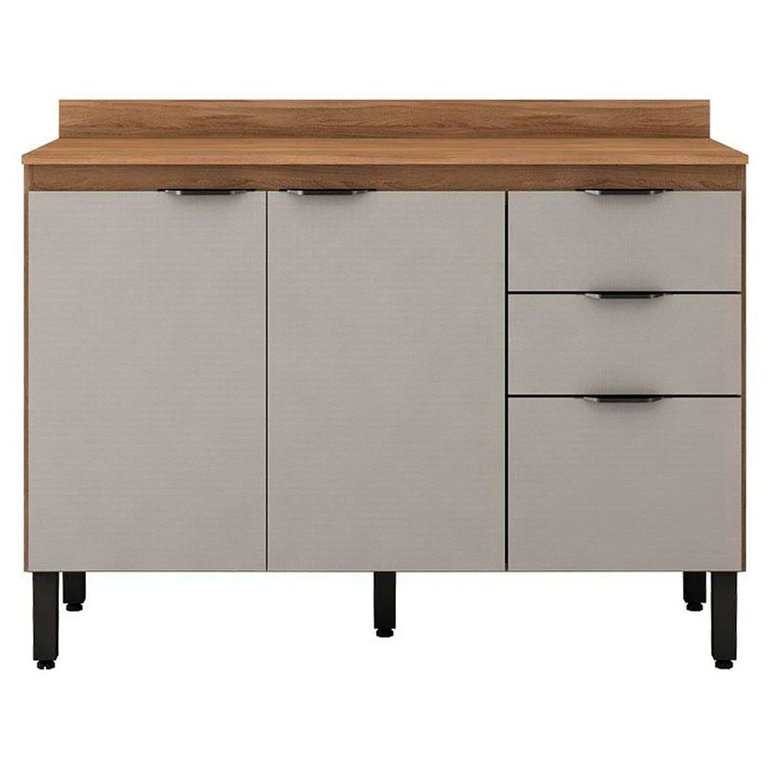 Balcão Firenze 120cm 3 Portas e 2 Gavetas com Tampo 93241 Demóbile