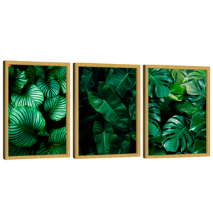 Quadro Decorativo Trio Folhas Verdes