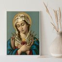 Ver imagem 2 de Quadro Decorativo Nossa Senhora Das Dores 24x18cm - com Vidro:madeira Branca