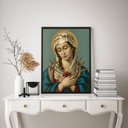 Ver imagem 1 de Quadro Decorativo Nossa Senhora Das Dores 24x18cm - com Vidro:madeira Branca