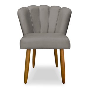 Cadeira Pétala Decorativa Sala Quarto Escritório Veludo Capuccino - Ninho Decor