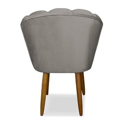 Cadeira Pétala Decorativa Sala Quarto Escritório Veludo Capuccino - Ninho Decor - 3