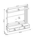 Ver imagem 5 de Painel para TV 65 pol com Bancada Suspensa 150cm Will C04 Noce Milano Preto Fosco - Lyam Decor