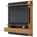 Ver imagem 2 de Painel para TV 65 pol com Bancada Suspensa 150cm Will C04 Noce Milano Preto Fosco - Lyam Decor