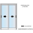 Ver imagem 2 de Porta de alumínio 03 Folhas Móveis Travessa Maxx Branca - 210x200