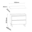 Ver imagem 5 de Balcão Gabinete 100cm com Tampo 2 Gavetas Esmeralda Mdp Branco