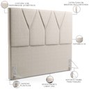 Ver imagem 3 de Cabeceira Cama Box Casal Queen 160cm Aura Linho W01 Cru - Mpozenato