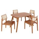 Ver imagem 2 de Sala de Jantar Mesa 110x76cm Tampo Laminado com 4 Cadeiras em Couríssimo Ceci Yescasa Marrom