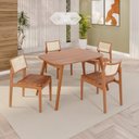 Ver imagem 1 de Sala de Jantar Mesa 110x76cm Tampo Laminado com 4 Cadeiras em Couríssimo Ceci Yescasa Marrom