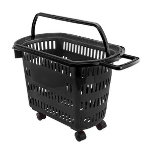Cesta de Compras com Rodinhas 30 Litros Preta D-300 - Dellaplast