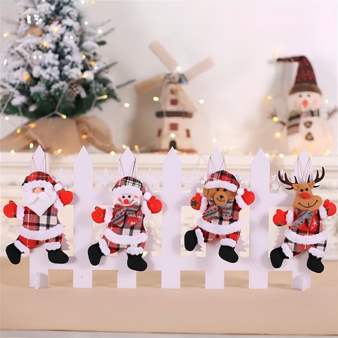 Kit 8 Pendentes Árvore de Natal Noel Urso Neve Rena 18cm