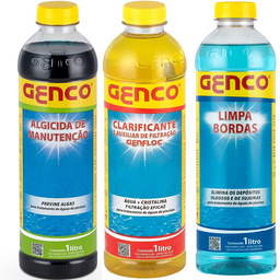 Kit Clarificante Algicida Manutenção Limpa Bordas 1l Genco - 1