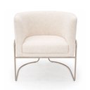 Ver imagem 1 de Poltrona Mono Base Champagne Bouclé Off White - Sallar Home