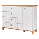 Ver imagem 2 de Cômoda de Bebê Cupcake 1 Porta 4 Gavetas 100% MDF Branco Acetinado/Nature - Permobili