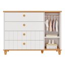 Ver imagem 3 de Cômoda de Bebê Cupcake 1 Porta 4 Gavetas 100% MDF Branco Acetinado/Nature - Permobili