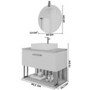 Ver imagem 3 de Gabinete Suspenso Banheiro Mari 80cm com Cuba e Espelheira Lua Espresso Móveis Bege/Cappuccino
