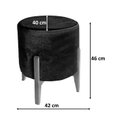 Ver imagem 3 de Kit 2 Puff Redondo Luxo Várias Cores Pés Cor Mel Dora Bela Móveis - 0119 Bege