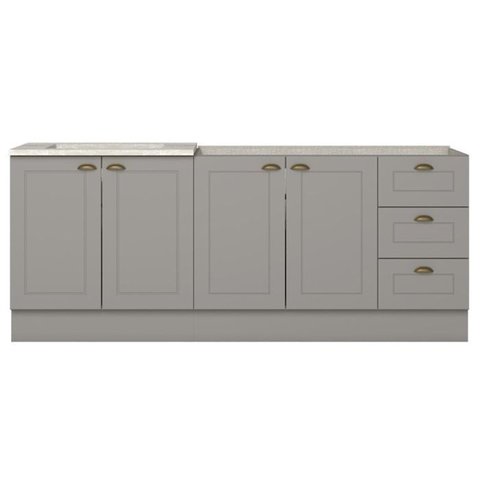 Balcao Pia 120 Cm Balcao Cooktop 80 Cm Americana Cinza Calcare Henn