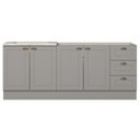 Ver imagem 1 de Balcao Pia 120 Cm Balcao Cooktop 80 Cm Americana Cinza Calcare Henn