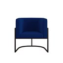 Ver imagem 2 de Kit 2 Poltronas + Sofá 2 Lugares Base de Metal Black Balaqui Azul Marinho