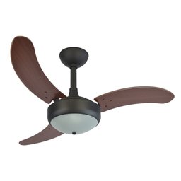 Ventilador de Teto Infinity Lux Preto 3 Pás MDF Tabaco 220V 2003 - 1