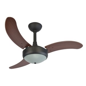 Ventilador de Teto Infinity Lux Preto 3 Pás MDF Tabaco 220V 2003